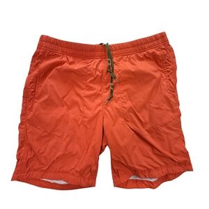 Relwen Men's L Orange Nylon Swim Trunks Shorts Mesh Lined Drawstring Beach ‎ L